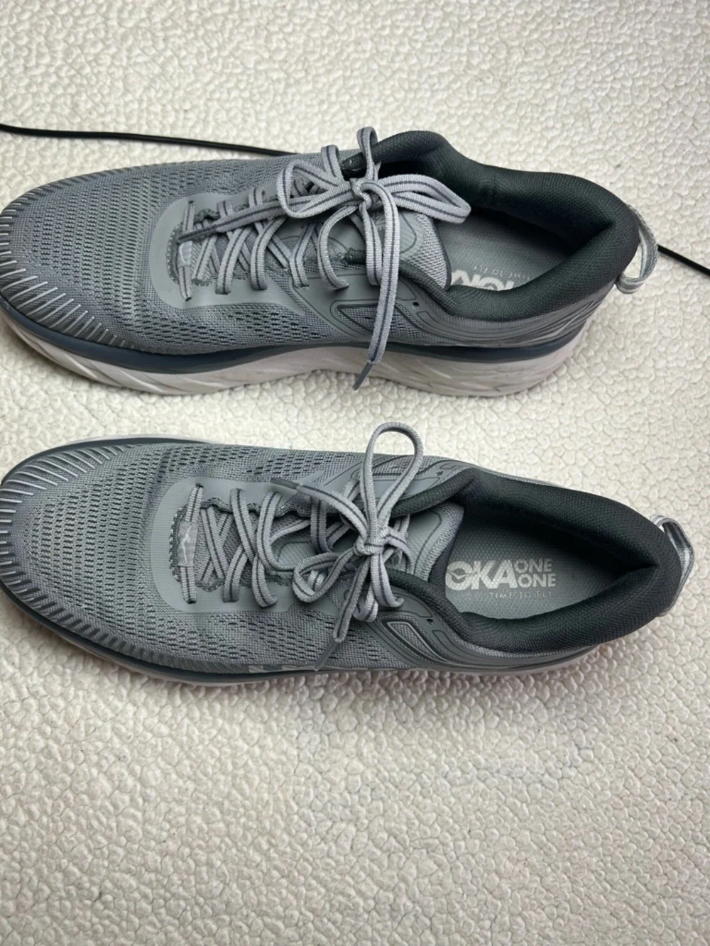 Hoka One One MBONDI7 ,Men's Grey Mesh Running Shoes size 10 - Picture 7 of 7